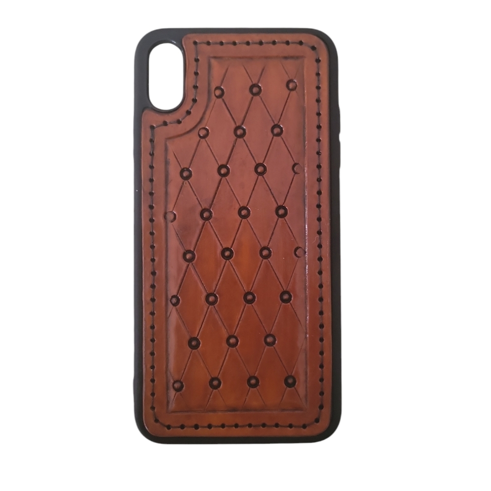 IPhone XS Max Handcrafted Tooled Leather Cell Phone Case
